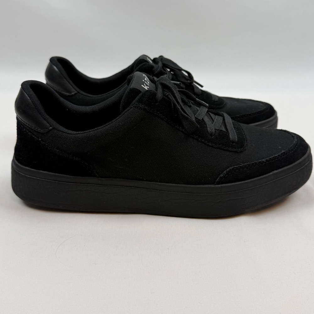 Kizik Black Canvas Suede Lace Up Sneakers Casual Shoes Size Mens 8 / Womens 9.5